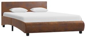 Cadru de pat, maro, 120 x 200 cm, piele ecologică