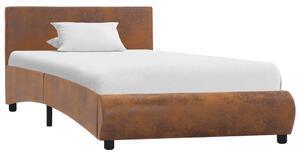Cadru de pat, maro, 100 x 200 cm, piele ecologică