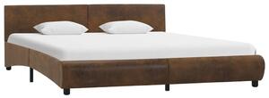 Cadru de pat, maro, 160 x 200 cm, piele ecologică