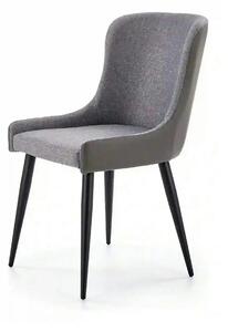 Scaun tapitat K333, gri/negru, stofa clasica/piele ecologica, 49X62X87