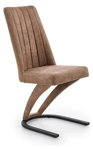 Scaun dining maro K338, maro/negru, piele ecologica/metal, 46X61X98 CM