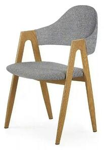 Scaun K344, gri/stejar, stofa clasica/metal, 53X51X80 CM