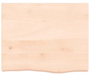 Poliță de perete, 60x50x(2-6) cm, lemn masiv de stejar netratat