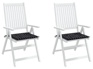 Perne scaun grădină 2 buc negru model carouri 40x40x3 cm textil