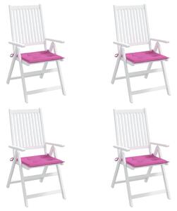 Perne scaun de grădină, roz, 4 buc., 40x40x3 cm, textil