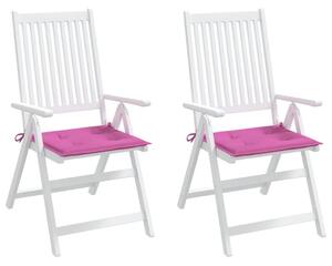 Perne scaun de grădină, roz, 2 buc., 40x40x3 cm, textil