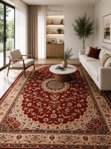 Covor Lotos 545-200, Marime 60 x 110 cm, Grena, Rosu, Inaltime Fir 8 mm, Antialergic, Polipropilena, Living, Dormitor, Sufragerie, Birou 60 x 110