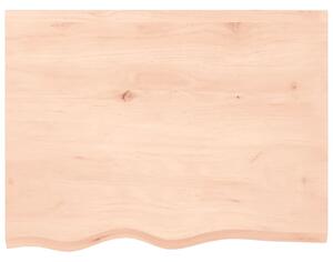 Blat de baie, 80x60x(2-4) cm, lemn masiv netratat