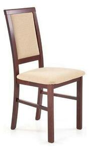 Scaun SYLWEK BIS, bej/nuc inchis, stofa clasica/lemn de fag, 44x53x94