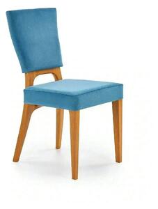 Scaun living WENANTY, albastru/stejar, stofa clasica/lemn, 43x56x91 cm