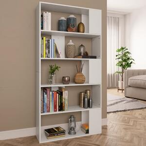Bibliotecă/Separator cameră, alb, 80x24x159 cm, lemn prelucrat