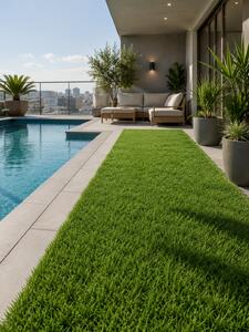 Gazon Artificial Sri Lanka, Inaltime Fir 40 mm, Latime 1m, Marime 100 x 100 cm, Verde, Antialergic, Polipropilena, Curte, Terasa, Balcon, Piscina, Loc