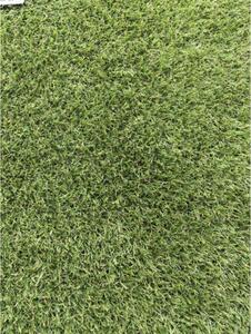 Gazon Artificial Jakarta, Inaltime Fir 20 mm, Latime 1m, Marime 100 x 100 cm, Verde cu Insertii Fire Iarba Uscata, Polipropilena, Antialergic, Curte