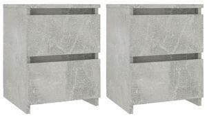 Noptiere, 2 buc., gri beton, 30 x 30 x 40 cm, PAL
