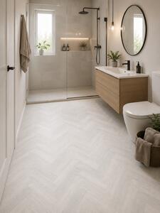 Linoleum Rezidential Antiderapant Clasa 21, Belgia, Mayfair 009S, Suport Spuma, Grosime 2.3 mm, Imitatie Parchet, Crem, Gri, PVC, Latime 2m, Marime