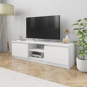 Comodă TV, alb extralucios, 120 x 30 x 35,5 cm, PAL