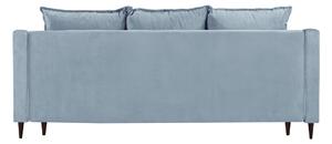 Canapea extensibila, Freesia, Mazzini Sofas, 3 locuri, cu lada de depozitare, 215x94x90 cm, catifea, albastru deschis