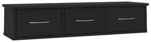 Dulap de perete cu sertare, negru, 88x26x18,5 cm, PAL