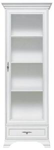 Vitrina pentru living IDENTO, alb, PAL/sticla, 70x43x210 cm