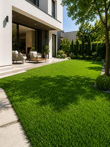 Gazon Artificial Premium, Lungime Fir 38 mm, Latime 2m, Marime 200 x 200 cm, 3 Nuante de Verde, Fire Drepte si Carliontate, Imitatie Perfecta Gazon