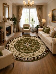 Covor Rotund Lotos 523-310, Marime 80 x 80 cm, Verde, Inaltime Fir 8 mm, Antialergic, Polipropilena, Living, Dormitor, Sufragerie, Birou 80 x 80