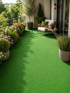 Mocheta tip Gazon Artificial Basic, Lungime Fir 7 mm, Latime 1m, Marime 100 x 100 cm, Verde, Antialergic, Polipropilena, Curte, Terasa, Balcon