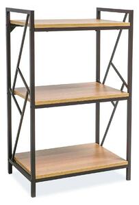 Etajera TABLO R3, stejar/maro inchis, PAL laminat/metal, 60x40x99 cm
