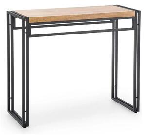Consola BOLIVAR KN1, stejar auriu/negru, 90x35x76 cm