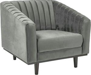 Fotoliu ASPREY, stofa catifelata gri - Bluvel 14, 83x85x78 cm
