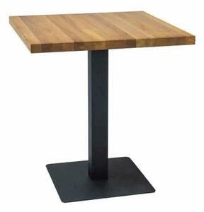 Masa PURO, stejar/negru, furnir/metal, 70x70x76 cm