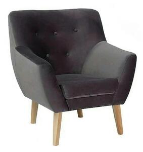 Fotoliu NORDIC 1, stofa catifelata gri - Bluvel 14, 76x75x90 cm