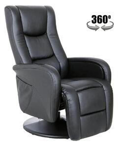 Fotoliu recliner PULSAR, negru, piele ecologica/metal, 68x85/135x85/10