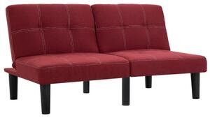 Canapea cu 2 locuri, roșu vin, material textil