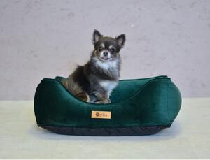 Pătuț pentru animale de companie, de catifea, verde închis 55x42 cm Royal - Petsy