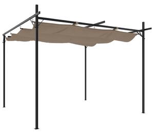 Pergola cu acoperiș retractabil, gri taupe, 295x292x230 cm