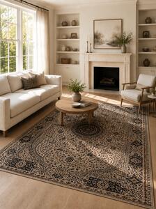 Covor Vetro 5504, Marime 67 x 120 cm, Bej, Inaltime Fir 12 mm, Antialergic, Polipropilena, Living, Dormitor, Sufragerie, Birou 67 x 120