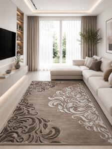 Covor Mira 24031-234, Marime 50 x 80 cm, Maro, Inaltime Fir 6,5 mm, Antialergic, Polipropilena, Living, Dormitor, Sufragerie, Birou 50 x 80