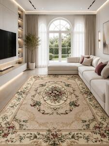 Covor Lotos 1557-110, Marime 60 x 110 cm, Bej, Crem, Inaltime Fir 8 mm, Antialergic, Polipropilena, Living, Dormitor, Sufragerie, Birou 60 x 110