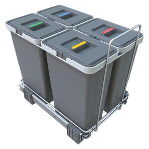 Coș de gunoi de plastic pentru deșeuri selecționate / încorporabile 8 + 8 + 8 + 8 l Ecofil - Elletipi