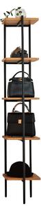 Raft in stil industrial, negru salcam, MULIN