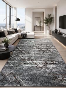 Covor Mira 24032-196, Marime 60 x 110 cm, Gri, Inaltime Fir 6 mm, Antialgic, Polipropilena, Living, Dormitor 60 x 110
