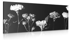 Tablou flori elegante alb-negru
