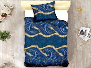 Lenjerie de pat din microfibra Culoare albastra, MARCIANO