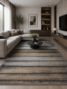 Covor 11196-BG29 Marime 80 x 150 cm,Bej Gri, Inaltime Fir 9 mm, Antialergic, Polipropilena, Living, Dormitor, Sufragerie, Birou 80 x 150