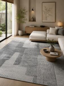 Covor Anny 33045-160, Marime 58 x 110 cm, Gri, Inaltime Fir 7 mm, Antialergic, Polipropilena, Living, Dormitor, Sufragerie, Birou 58 x 110