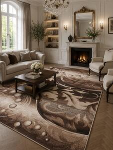 Covor Luna 1812-12, Marime 50 x 80 cm, Maro, Inaltime Fir 6 mm, Antialergic, Polipropilena, Living, Dormitor, Sufragerie, Birou 50 x 80