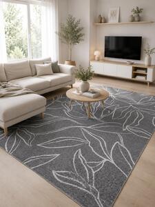 Covor Fayno 7102-610, Antiderapant, Marime 160 x 230 cm, Gri, Înălțime Fir 8 mm, Antialergic, Polipropilenă, Living, Dormitor, Sufragerie 160 x 230
