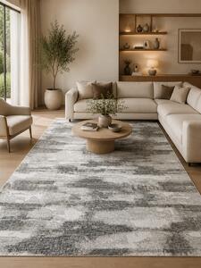 Covor Elma 002-106, Marime 80 x 150 cm, Bej, Gri, Inaltime Fir 6.5 mm, Antialergic, Polipropilena, Living, Dormitor, Sufragerie, Birou 80 x 150