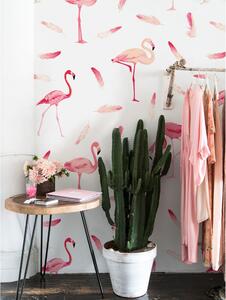 Fototapet Flamingos și pene