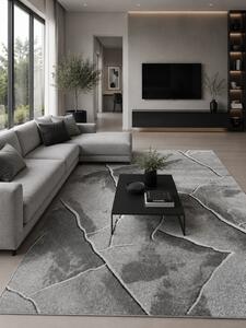 Covor Elma 003-106, Marime 80 x 150 cm, Bej, Gri, Inaltime Fir 6.5 mm, Antialergic, Polipropilena, Living, Dormitor, Sufragerie, Birou 80 x 150
